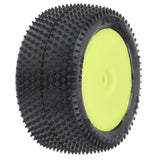 PRO829712 1/18 Prism Rear Carpet Mini-B Tires Mounted 8mm Yellow Wheels (2)