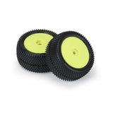 PRO829712 1/18 Prism Rear Carpet Mini-B Tires Mounted 8mm Yellow Wheels (2)