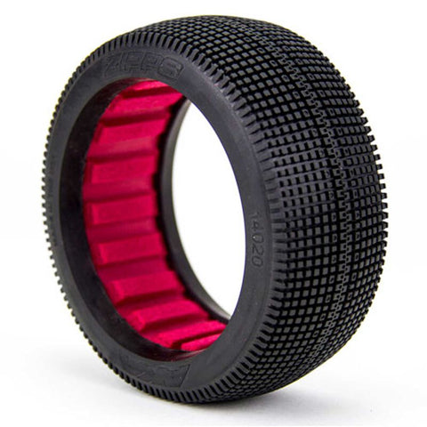 AKA 1/8 Zipps Soft Long Wear Tires, Red Inserts (2): Buggy