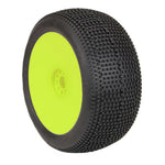 AKA 1/8 EVO Impact Medium Long Wear Pre-Mounted Tires, Yellow Wheels (2): Truggy