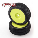 HotRace Bangkok V2 Soft 1/8 Buggy Tires Premounted Yellow (2)