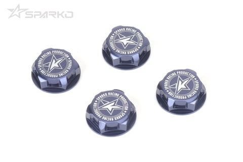 F84054OP 7075 17mm Aluminum Covered Serrated Wheel Nut (Dark Blue) 4pcs