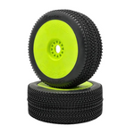 HotRace Havana Medium 1/8 Buggy Tires Premounted Yellow (2)