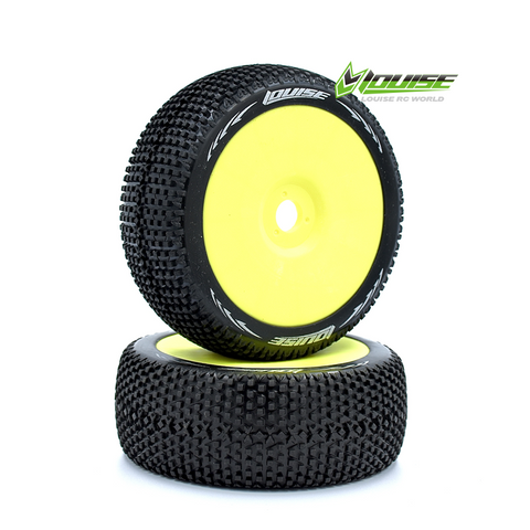 Louise B-TURBO 1/8 Buggy Tire Soft Yellow Premounted (2)