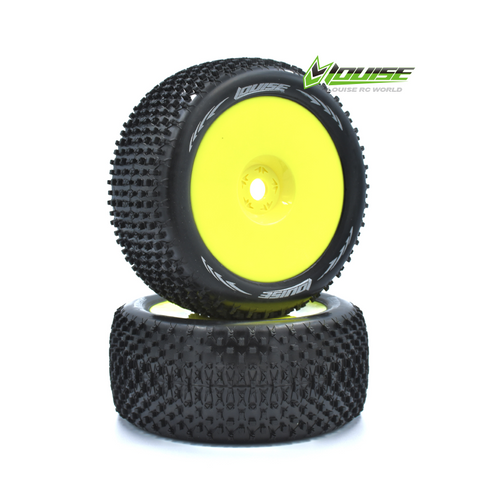 Louise T-PIRATE 1/8 Truggy Tire Soft Yellow Premounted (2)
