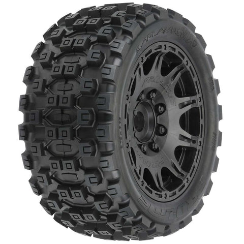 PRO1019810 1/6 Badlands MX57 Front/Rear 5.7" Tires Mounted 24mm Black Raid (2)