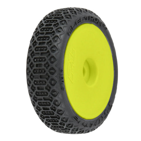 PRO1031412 Electron 2.0 F/R Tires Mounted 7mm Yellow (4) for Losi Micro-B