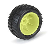 PRO829712 1/18 Prism Rear Carpet Mini-B Tires Mounted 8mm Yellow Wheels (2)