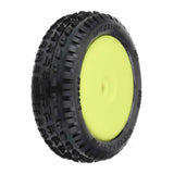 PRO829812 1/18 Wedge Front Carpet Mini-B Tires Mounted 8mm Yellow Wheels (2)