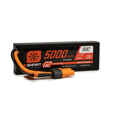 SPMX52S50H5 7.4V 5000mAh 2S 50C Smart G2 Hardcase LiPo Battery: IC5