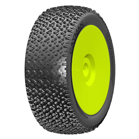 GRP Tyres 1/8 Buggy CAYMAN - Medium Premounted Yellow (1 Pair)