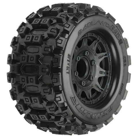 PRO1012510 1/10 Badlands MX28 Fr/Rr 2.8" MT Tires Mounted 12mm Blk Raid (2)