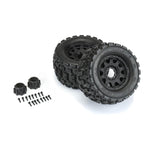 PRO1012710 1/8 Badlands MX38 F/R 3.8" MT Tires Mounted 17mm Blk Raid (2)
