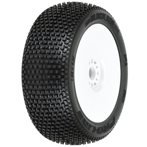 PRO9039233 1/8 Blockade S3 Front/Rear Buggy Tires Mounted 17mm White (2)